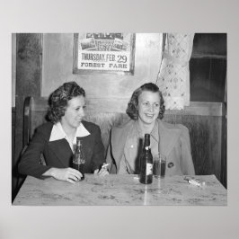 Pôster Garotas no Bar, 1940. Foto Antiga