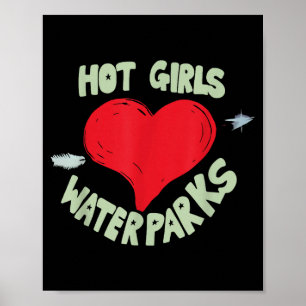 Poster Garotas Quentes Amam Parques Aquáticos Coração Set