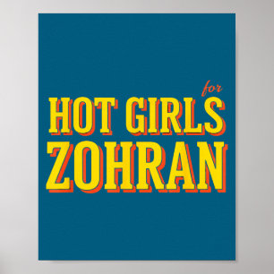 Poster Garotas Quentes Para Zohran Mamdani - Negrito