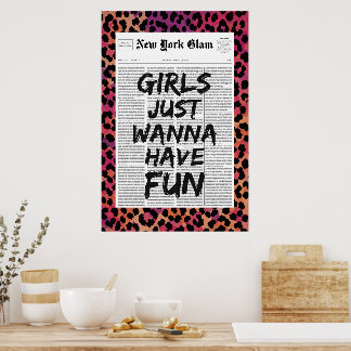 Poster Garotas Só Querem se Divertir Glam Leopardo Jornal