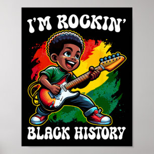Poster Garoto Afro Preto Estou Balançando o Mês da Histór