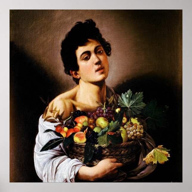 Poster Garoto com uma cesta de Fruta por Caravaggio (Frente)