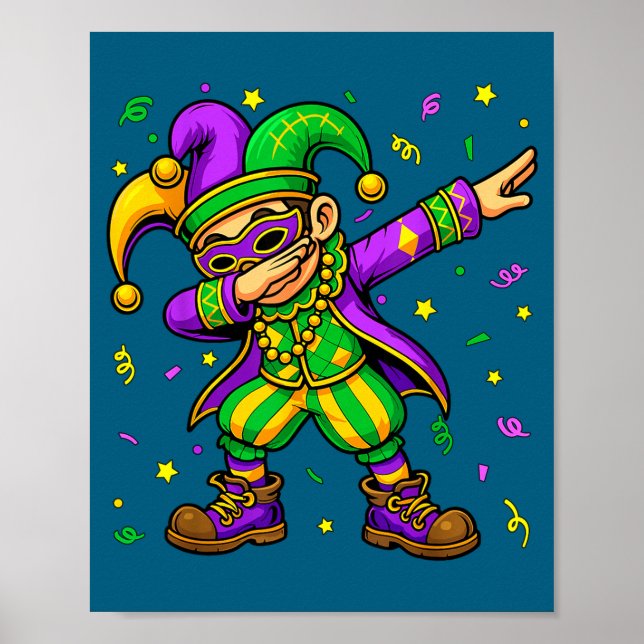 Poster Garoto Dabbing de Carnaval Chapéu Engraçado de Bob (Frente)