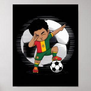 Poster Garoto Dabbing Futebol Bandeira Boliviana Raízes d
