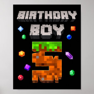 Poster Garoto de 5 anos de idade Aniversário de 5 anos de