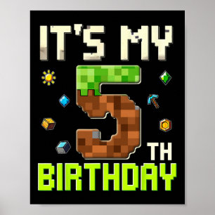 Poster Garoto de Aniversário Engraçado É Meu 5º Aniversár