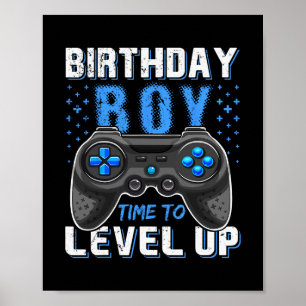 Poster Garoto de Aniversário Gamer Subiu de Level - Clic