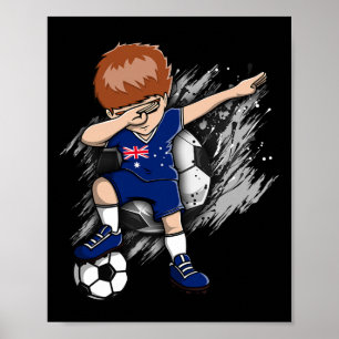 Poster Garoto de Futebol Dabbing Camisa da Austrália Fã A