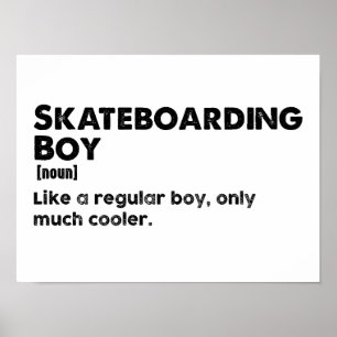 Poster Garoto de Skate Definição Engraçada Skatista