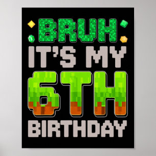 Poster Garoto Divertido de Aniversário, É Meu 6º Aniversá