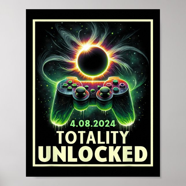 Poster Garoto do controlador de videogame Solar Eclipse 2 (Frente)