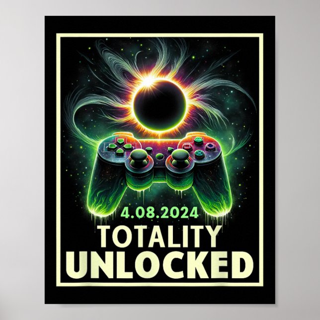 Poster Garoto do controlador de videogame Solar Eclipse 2 (Frente)
