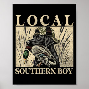 Poster Garoto do Sul Local Caçando Laboratório Negro ao a