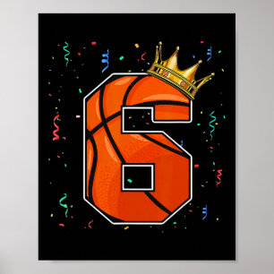 Poster Garoto Grande Número 6 Anos De Basquete De Anivers