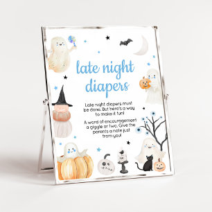 Poster Garoto Halloween Pequeno Boo Fraldas Noturnas Tard