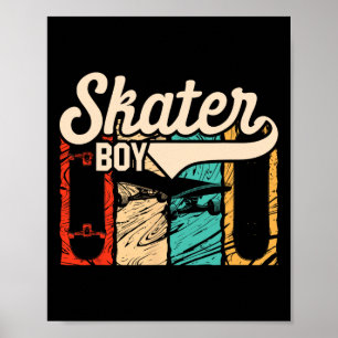 Poster Garoto Skater Retrô Skater Vintage Skate L