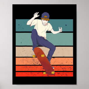 Poster Garoto Skatista Garoto Skate Skate Cultura Anime F