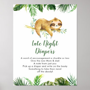 Poster Garoto Tropical Chá de fraldas Noite Tarde Fralda