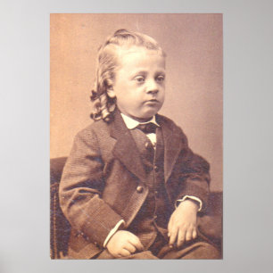 Poster Garoto vitoriano com penteado infeliz