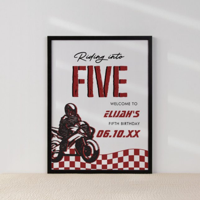 Poster Garotos 5 Motocross Dirt Bike Aniversário (Criador carregado)
