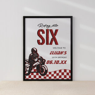 Poster Garotos 6 Motocross Dirt Bike Aniversário