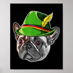 Poster Garotos Bulldog Lederhosen Alpino Hat