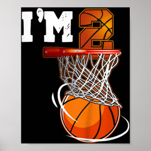 Poster Garotos De segundo aniversário De Basquete Dois An