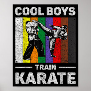 Poster Garotos Legais Treinam Caratê Taekwondo Vintage Ca