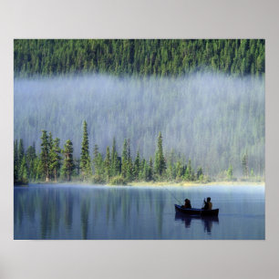 Pôster Garotos pescando no Lago Waterfowl, Banff