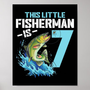 Poster Garotos Pescarando Camisa De Nascimento De 7 Anos