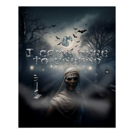 Pôster Garra e múmia assustada do Halloween