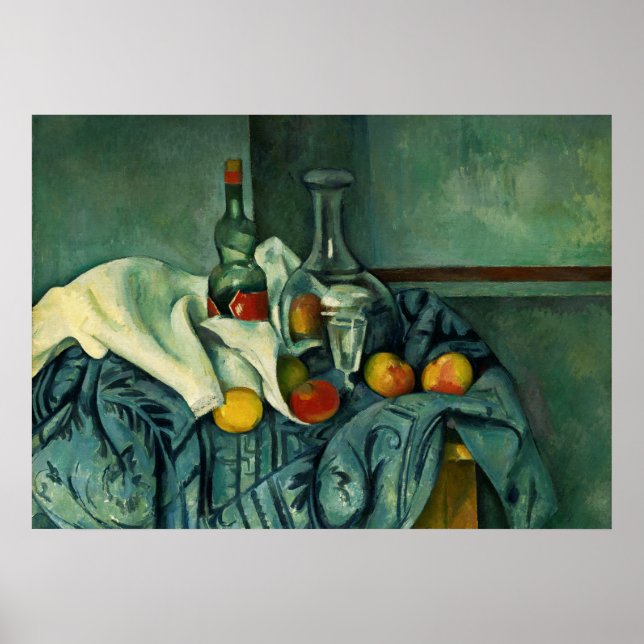 Pôster Garrafa de hortelã-pimenta (Paul Cezanne) (Frente)