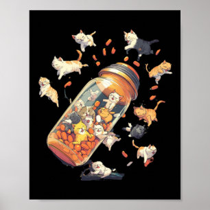 Poster Garrafa de Pílula Antidepressiva - Saúde Mental S 