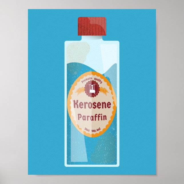 Poster Garrafa de Querosene Parafina (Frente)
