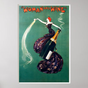 Poster Garrafa de Vinho Champanhe Comida e Bebida