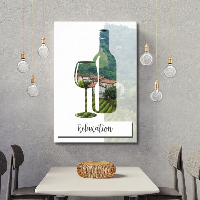 Poster Garrafa de Vinho Tinto de Relaxamento com Foto e T (Relaxation)