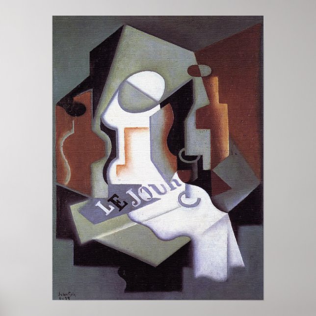 Poster Garrafa e Fruta, por Juan Gris (Frente)