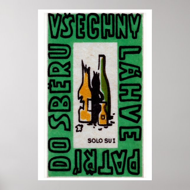 Poster Garrafa Estilizada Caixa de Fósforos Arte Impressa (Frente)