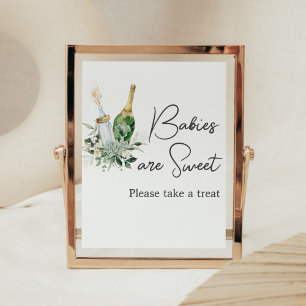 Poster Garrafas Chás de fraldas Os bebês são doces