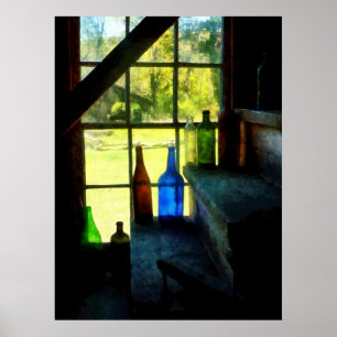 Pôster Garrafas coloridas em etapas