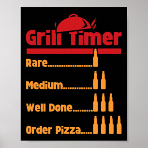 Poster Garrafas De Cerveja Bbq Engraçadas Temporizador De