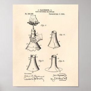 Pôster Garrafas de Proteção da Mão 1895 Arte Patente