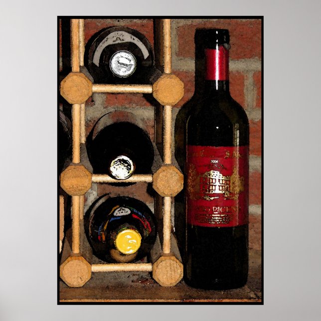 Poster Garrafas de vinho (Frente)