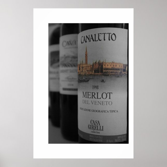 Poster Garrafas de vinho (canvas) (Frente)
