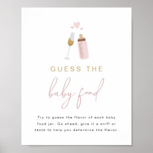 Poster Garrafas Rosa ANDI Adivinham O Jogo Da Comida Bebê