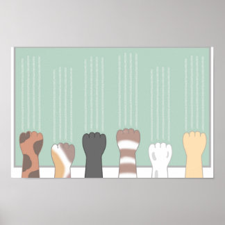 Poster Garras de gato fofas que deixam arranhões.