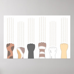 Poster Garras de gato fofas que deixam arranhões.