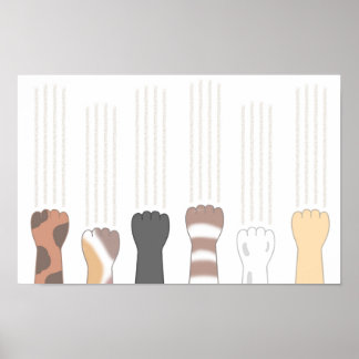 Poster Garras de gato fofas que deixam arranhões.