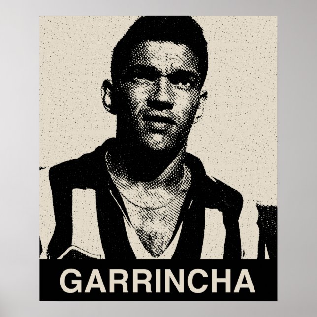 Poster Garrincha Vintage - Retrato (Frente)