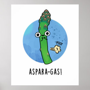 Poster Gás aspargo Cute Asparagus Veggie Pun